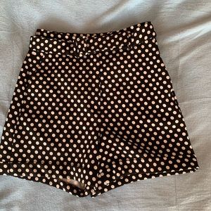 High waisted polka dot shorts